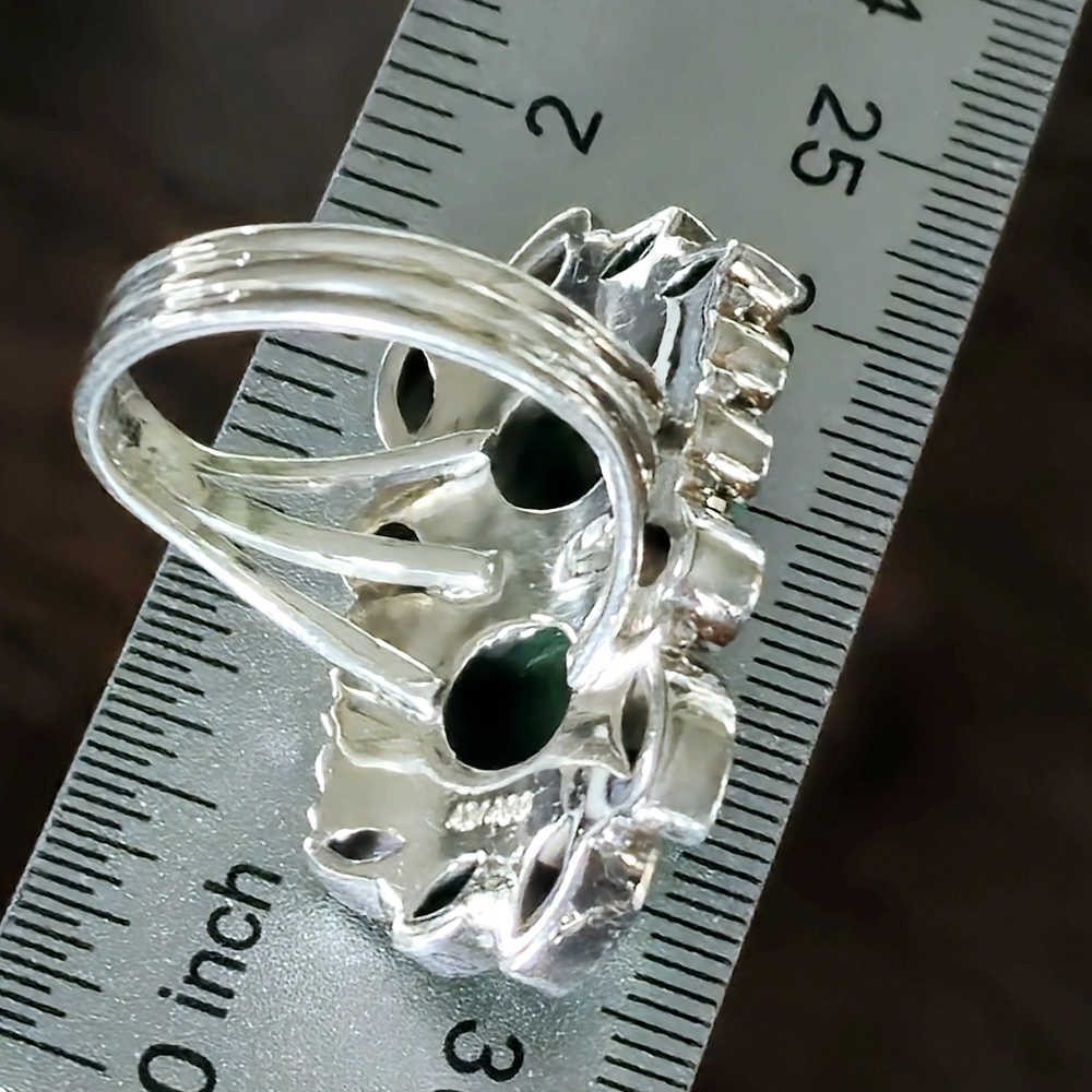 Nicky Butler RAJ COLLECTION 925 Sterling Silver Malachite LIMITED EDITION RING - Picture 13 of 14